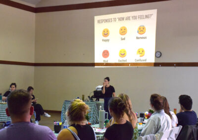 Stephanie gives the faculty their first lesson.